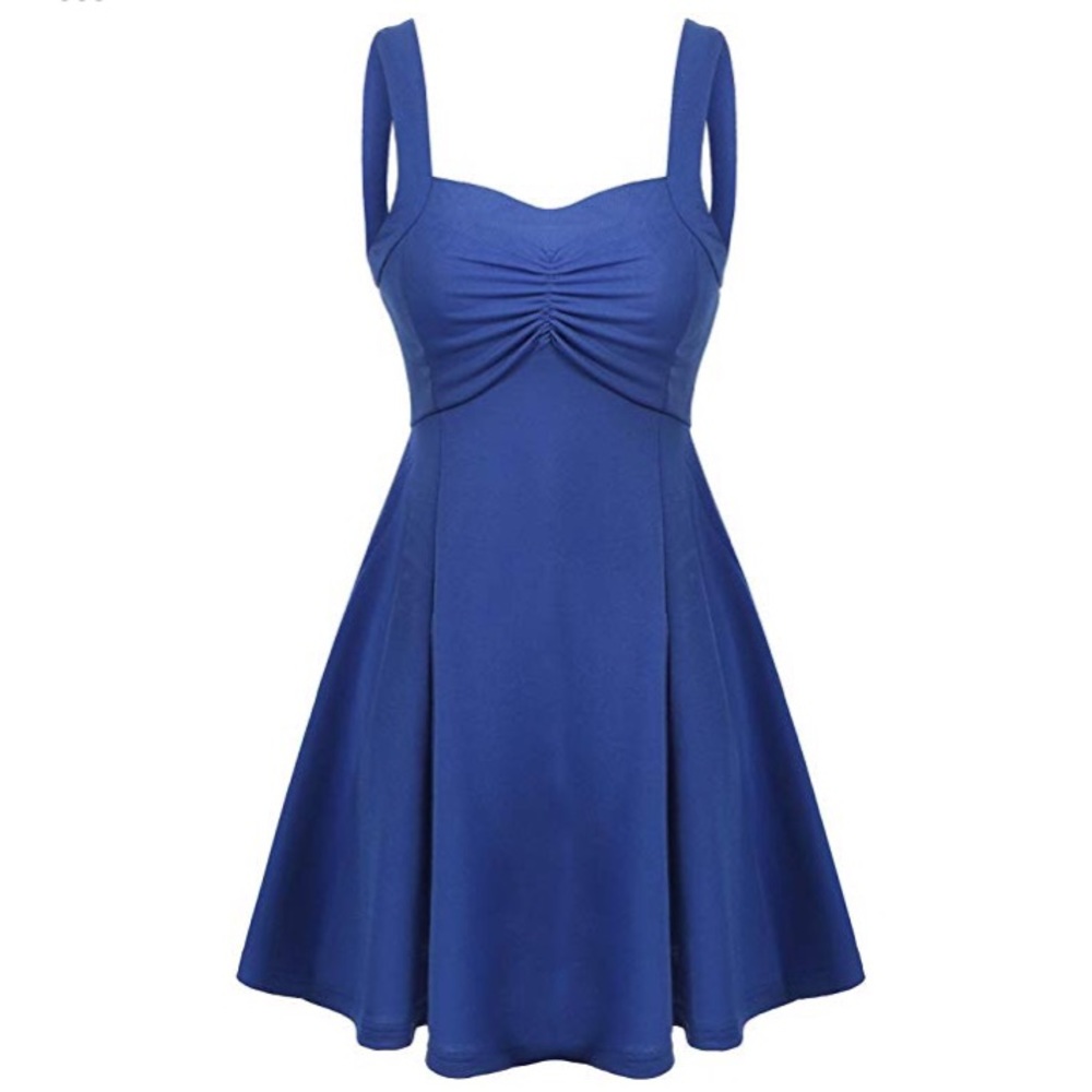 Women Spaghetti Strap Swing Dress Flare A Line